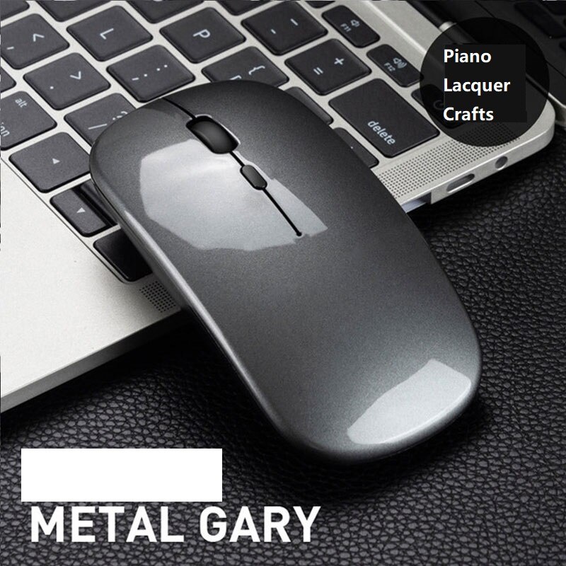 2.4G Wireless Mouse USB Rechargeable Mouse Silent Mute Office Mice Backlit Mouse Optical Ergonomic Gaming Mouse: gray