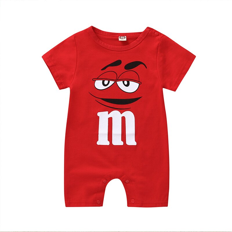 Carter Toddler Summer Baby Boy and Girl Short Sleeve Cartoon Letter Jumpsuit: Sk-a363 red / 60CM