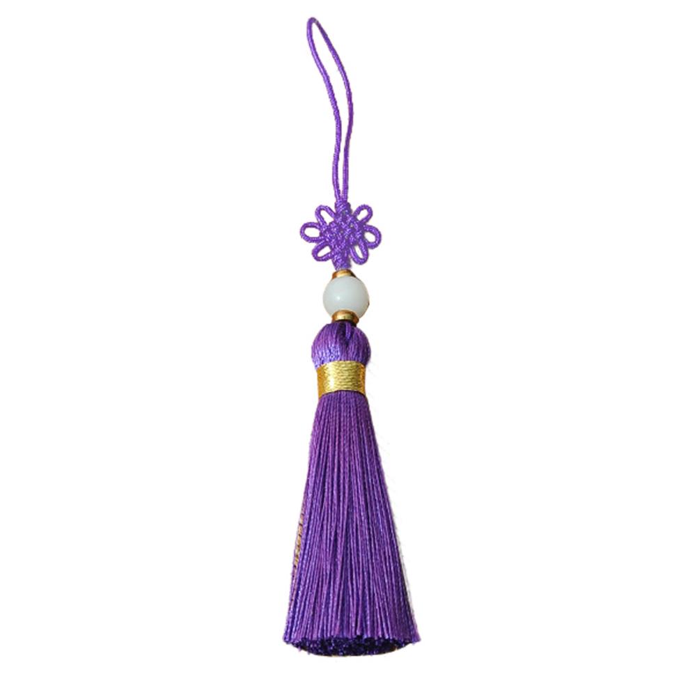 Pompon nœud chinois en coton 12.5cm | Fait à la main en soie pour sac suspendu à porte-clés, accessoires pour rideaux de couture, décoration de vêtement, bricolage: Purple