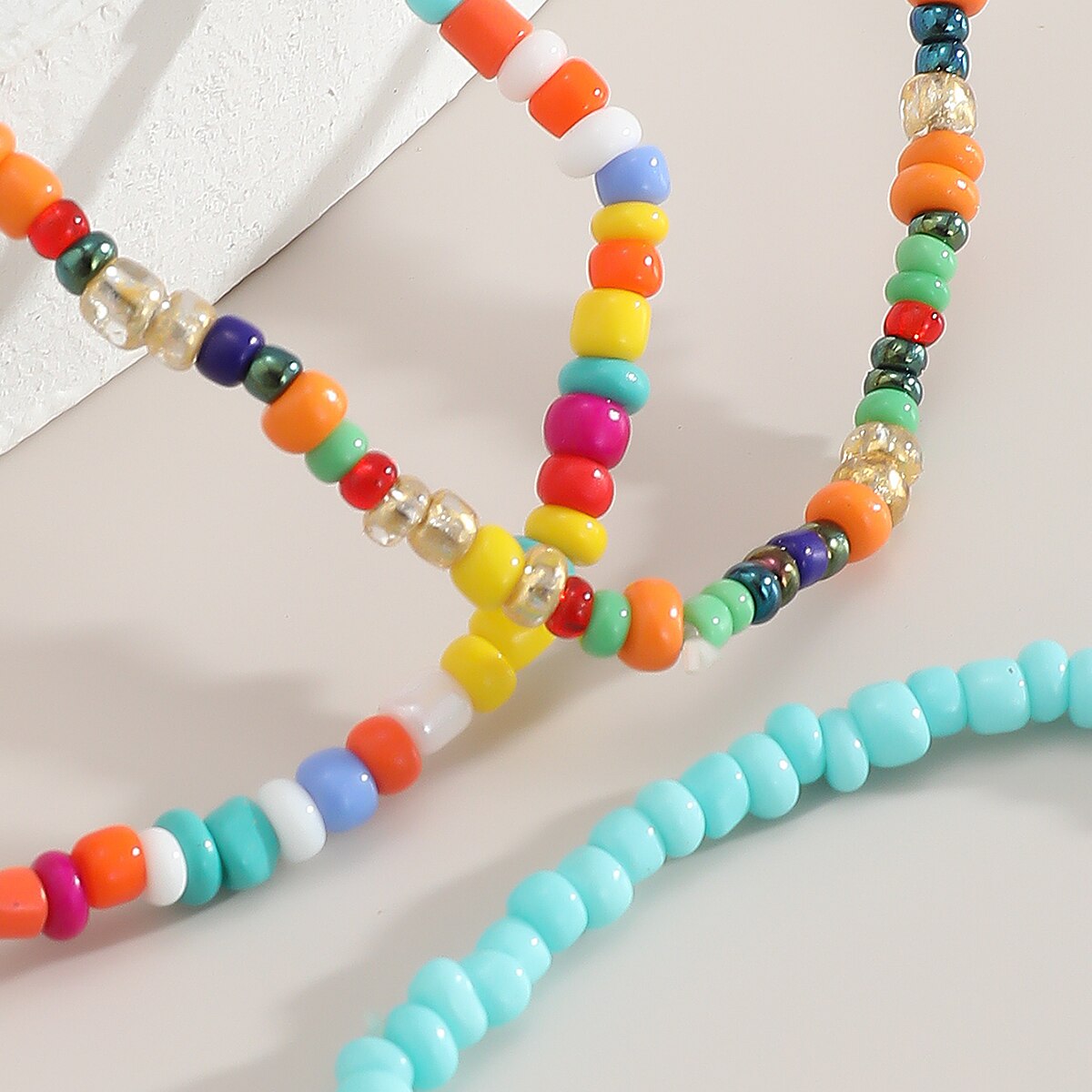 IngeSight.Z 7 – Bracelets en perles de rocaille arc-en-ciel pour femmes, bijoux bohème, chaîne de poignet en acrylique coloré, pièces/ensemble