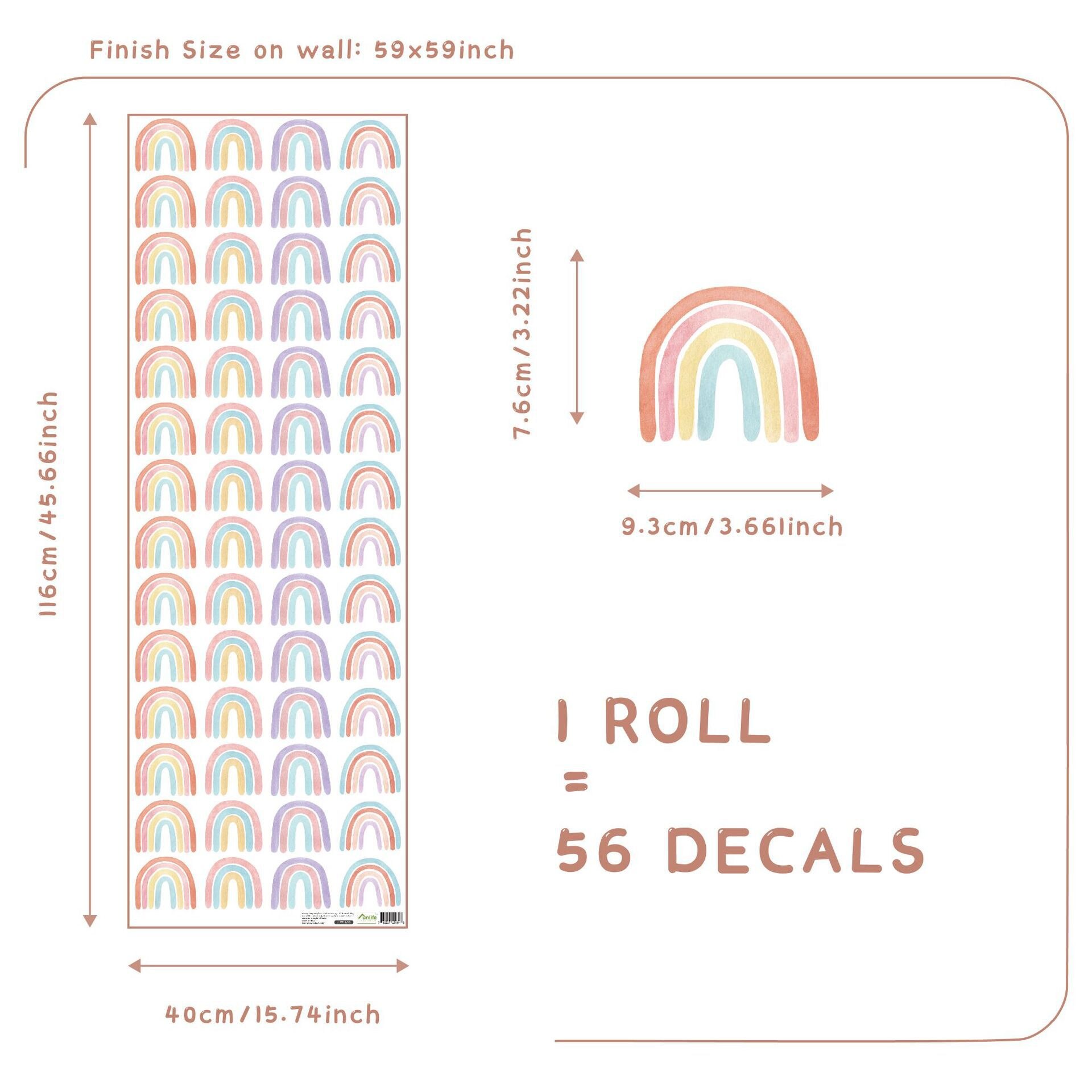 Babykamer Muurstickers Aquarel Regenboog Grote Size Muurstickers Kinderen Kinderkamer Nursery Home Decoratie Vinyl Pvc Decals: LGWS128S