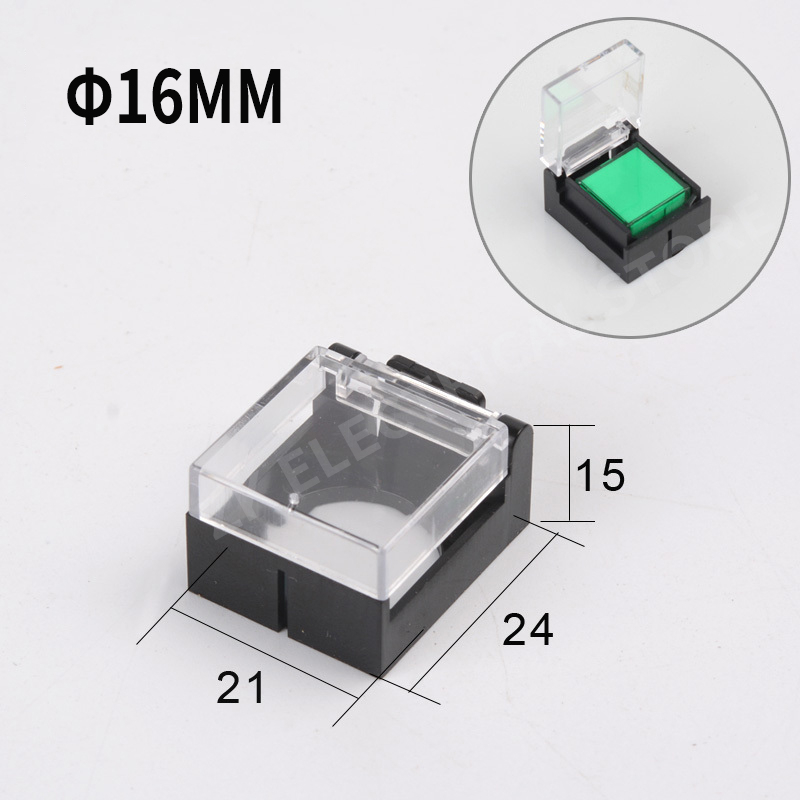 Push button switch protective cover protective cover anti-missing elevator emergency stop 16/22mm accessory round warning ring: Ivory