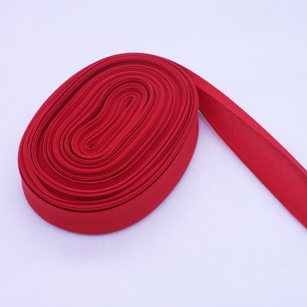 Polyester / Cotton 1" 25mm T/C Bias Binding Tape For Sewing Trimming Single Fold Ribbon Solid Color DIY 25yards/Roll