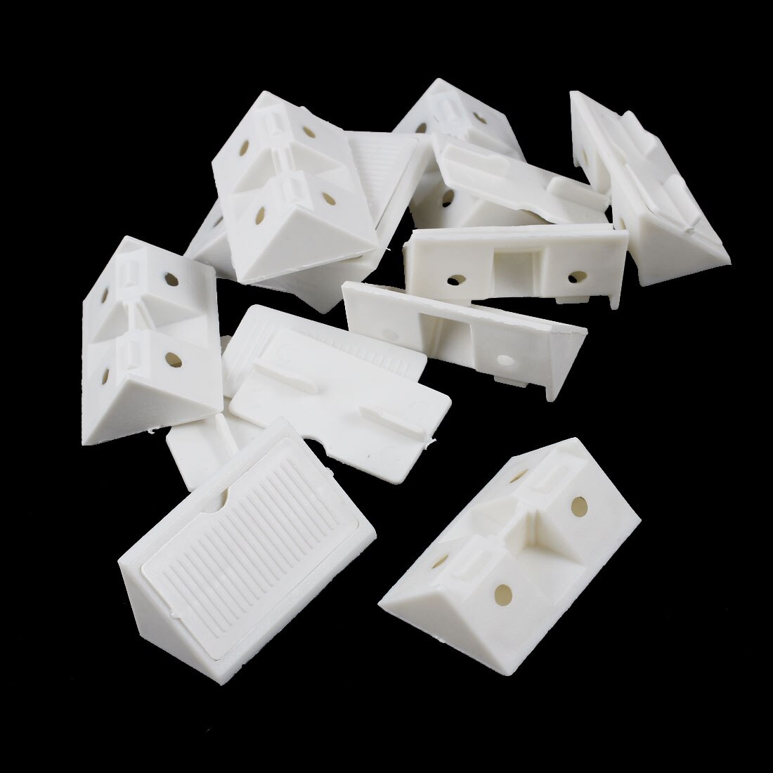 UXCELL Furniture Cabinet Fastener Corner Braces 90 Degree Right Angle Brackets White 10Pcs