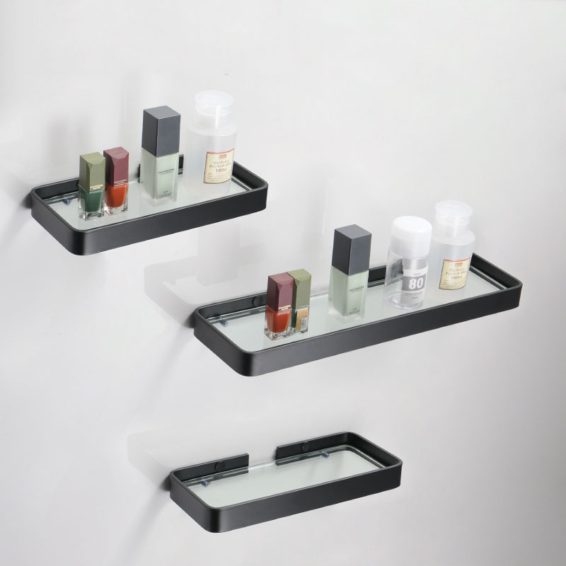 Black Bathroom Corner Rack 25-45cm Wall-mounted Ba... – Grandado