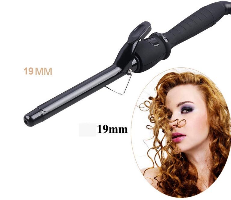 Rizador de pelo de cerámica eléctrico , ondulador, utensilio de peluquería para rizar y ondular el cabello, estilismo femenino: 19mm