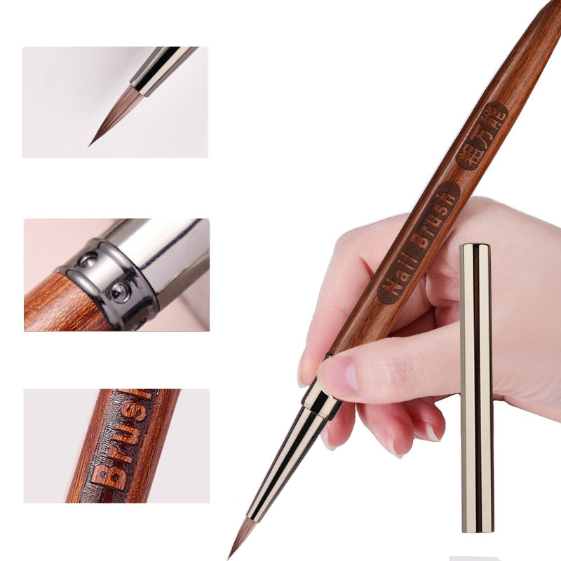 Pincel Triangular para manicura francesa, espátula para dibujo, línea de pintura, delineador, gradiente, Metal redondo plano