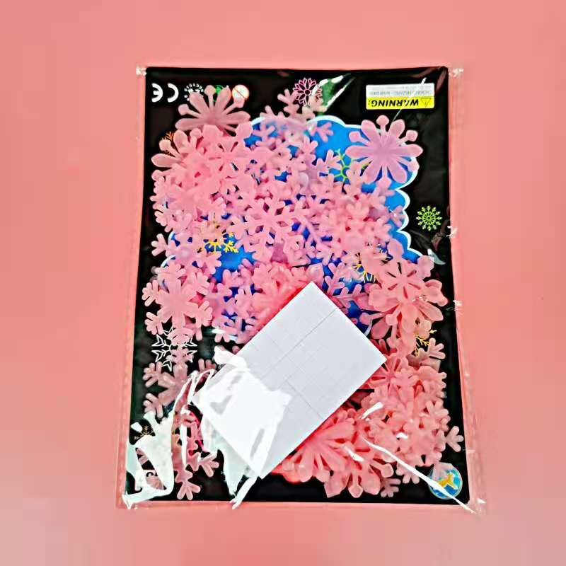 3D Hollow Star Energie Opslag Fluorescerende Glow In The Dark Lichtgevende Op Muurstickers Voor Kinderkamer Woonkamer Decal: 50Pcs Pink Snow