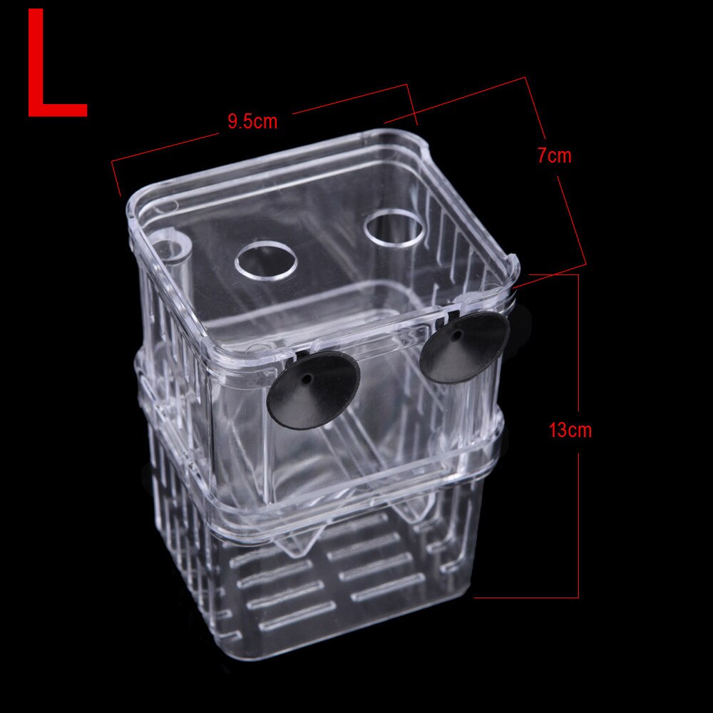 Wall Hanging External Breeding Box Transparent Aquarium Fish Tank Isolation Box With Water Pump Aquarium Box: L