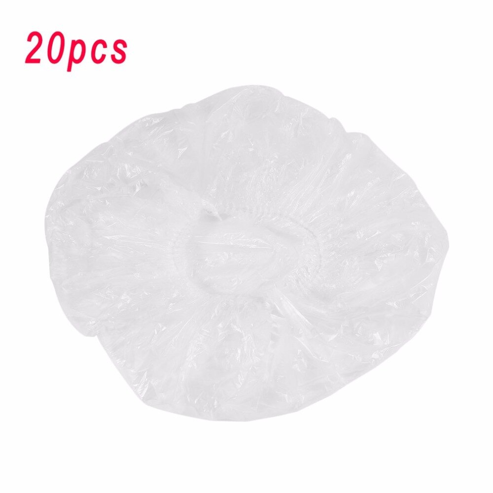 20pcs Hair Salon Disposable Clear Spa Hair Salon Home Shower Bathing Caps Convenient Use Women/Men bathroom shower product