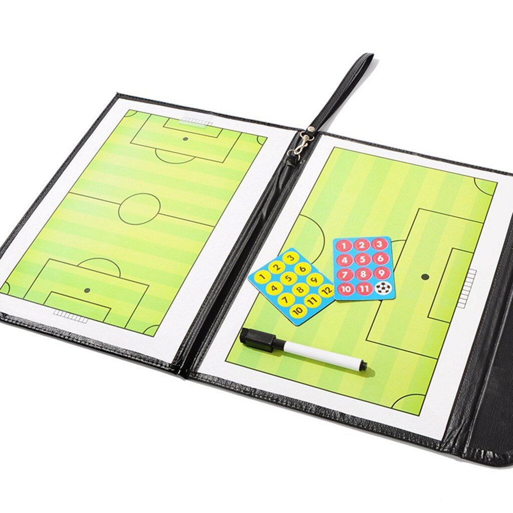 Soccer Table, Trainning Assisitant Teams 2.5 Folding Leather Teaching Table Convenient Magnetic Clipboard Train Soccer Table