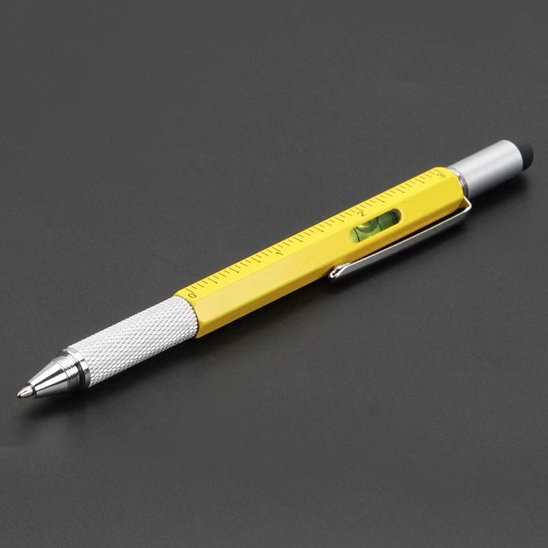 7-in-1 Multi-Kugelschreiber mit modernem Handwerkzeug messen technische Lineal Schrauben dreher Touchscreen-Stift Wasserwaage Werkzeuge: verrotten