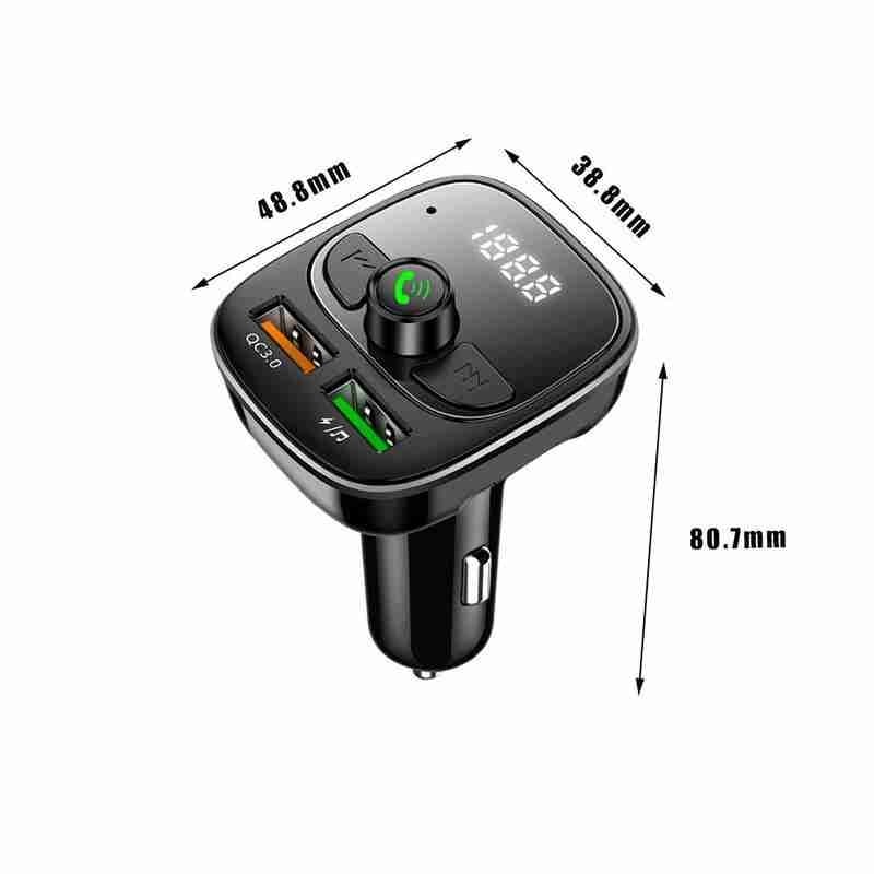 Buletooth Handsfree Car Kit FM Transmitter Aux Modulator Buletooth Car MP3 Player Audio Receiver Adapter Dual USB Car Charger
