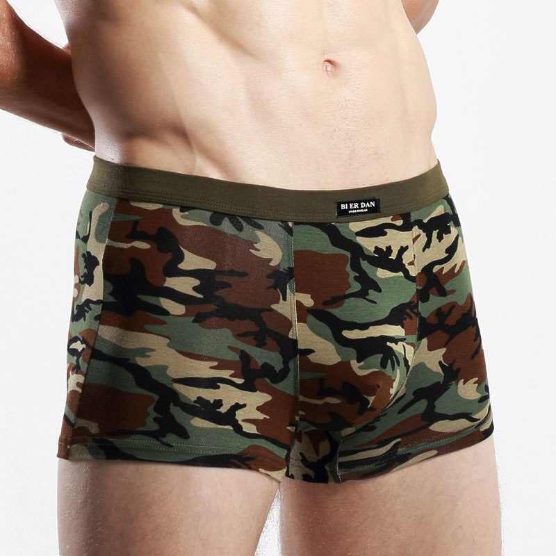 4pcs/lot brand Mens Underwear Boxers camouflage boxer men print comfortable and breathable Pattern Cueca boxer homme