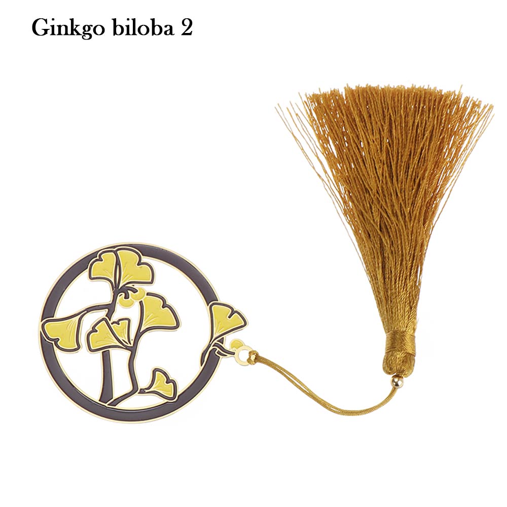 1PC Chinesischen Stil Gruppe Fan Form Metall Lesezeichen Höhlte Pflanze Blume Buch Clip Mit Quaste Anhänger Schule Büro versorgung: 14