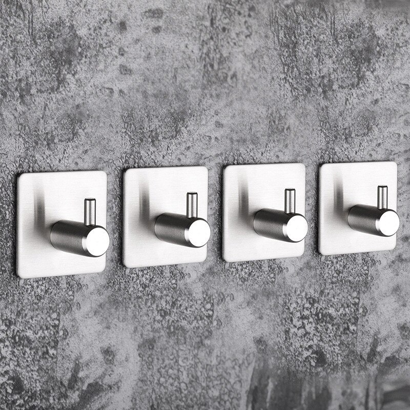 Zelfklevende Muur Deur Terug Haken Heavy Duty Rvs Kleerhanger Badkamer Keuken Handdoek Roestvrij Haak Kleerhanger