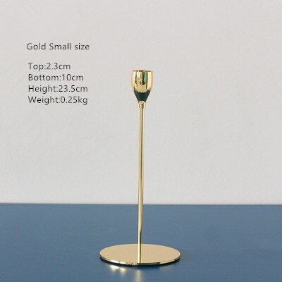 1pcs Luxury Gold Metal Wedding Candle Holders Home Decoration Living Room Decor Party Table Candlestick: small gold