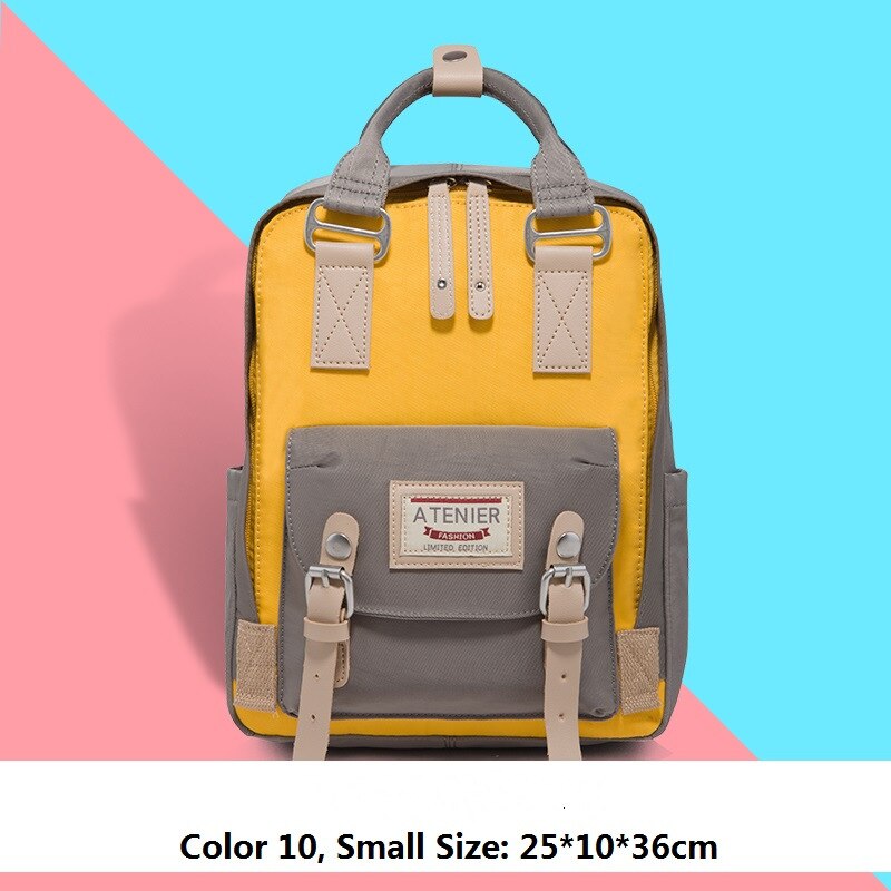 Mädchen-Rucksack aus Segeltuch mit Krapfen-motiv, schülerinnen-Rucksack in bonbonfarben, wasserdicht, schulrucksack, freizeit-reiserucksack, mochila feminina: Klein 2