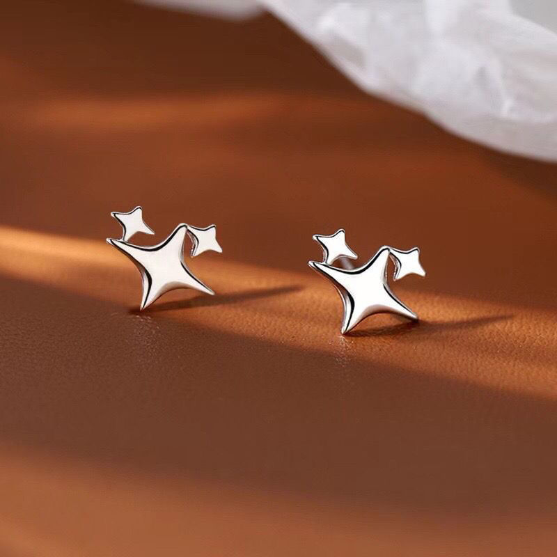 Pendientes hipoalergénicos de Plata de Ley 925 para mujer, Luna, estrella de David, hoja de arce, corazón, relámpago, joyería S999