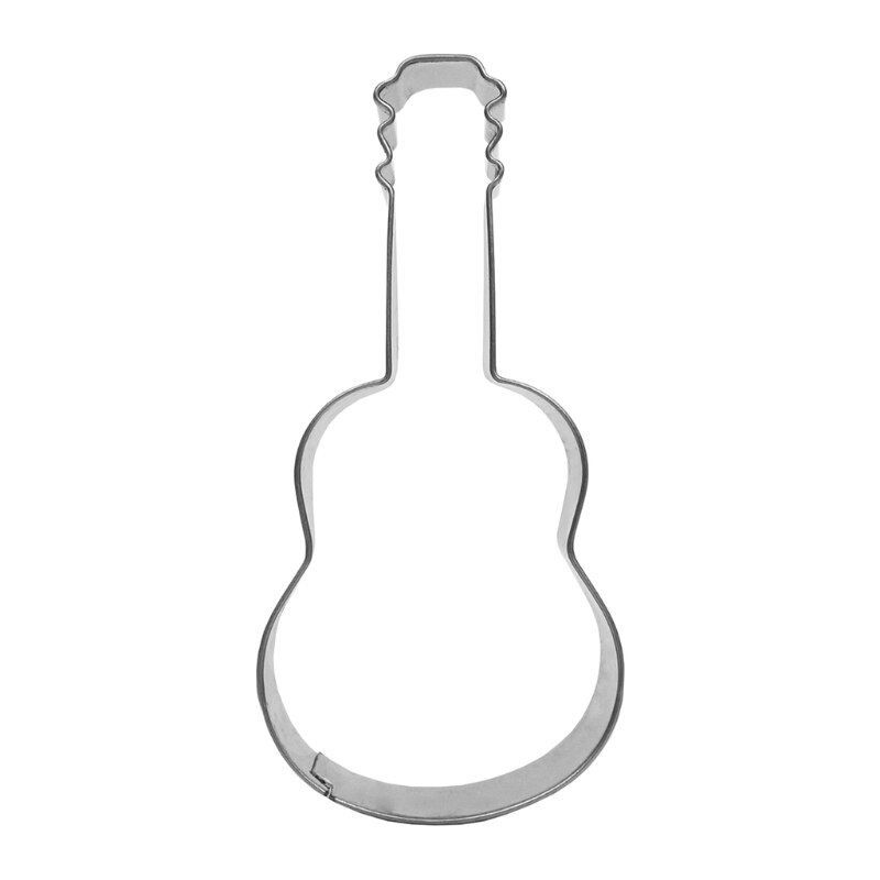 Molde con forma de guitarra musical para hornear galletas, cortador de acero inoxidable para hornear dulces, pasta de azúcar y fabricación de pasteles