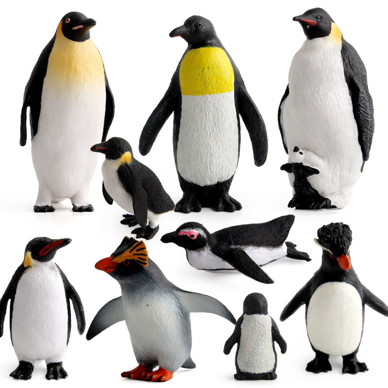 Antarctische Zeedier Simulatie Diermodel Pinguïn Micro Landschap Educatief Speelgoed Voor Kinderen Animal Model Decoratie: 9 PCS