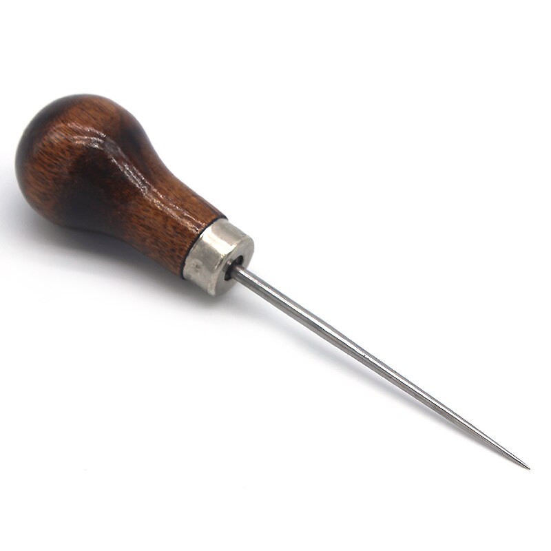 Herramientas de taladro de posicionamiento de punzón con mango de madera de 3 uds. Punzón de cuero punteado DIY agujas de costura de sastre herramienta de reparación de zapatos