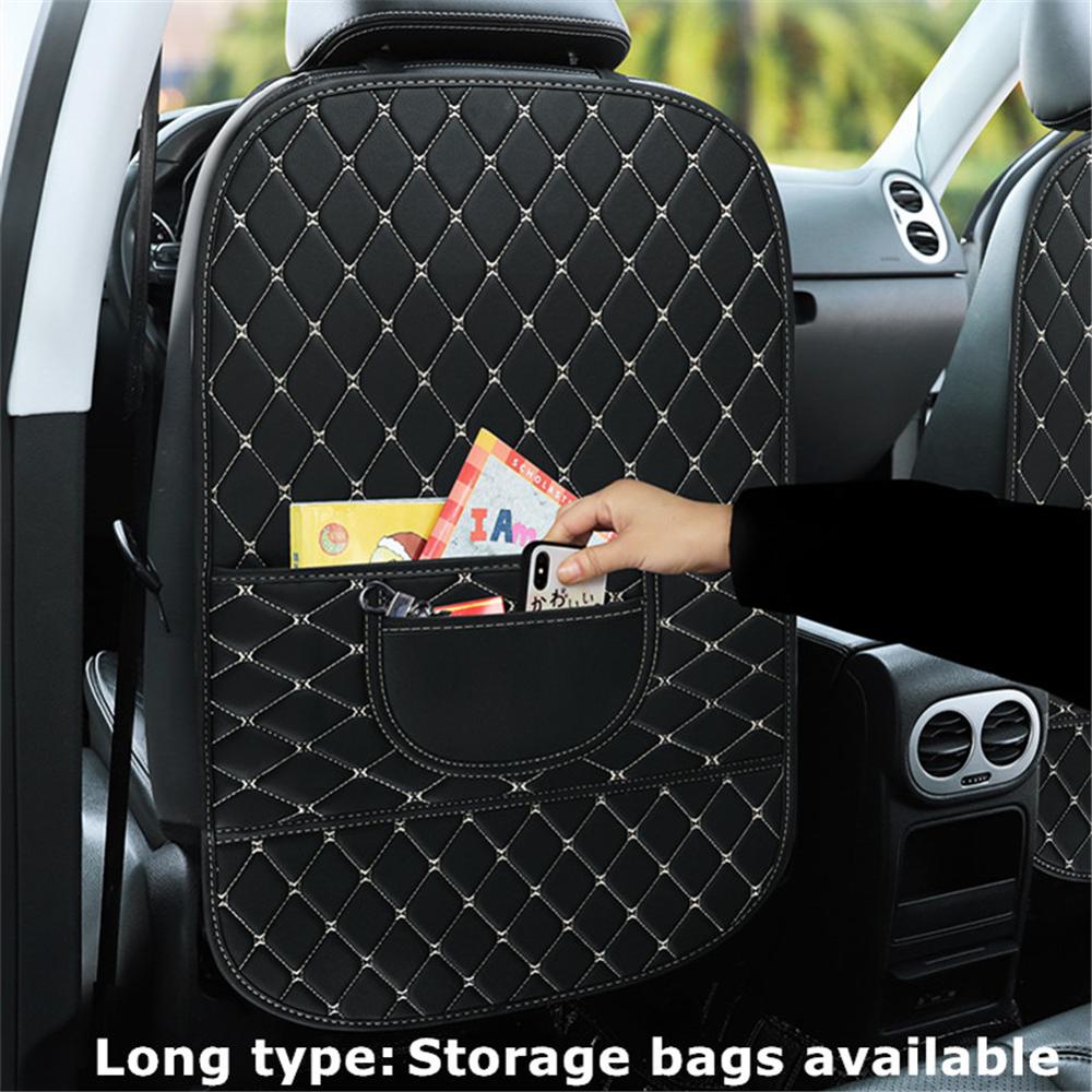 Funda protectora trasera para asiento de cuero PU, organizador para almacenaje impermeable para coche, alfombrilla antipatadas para niños, accesorios para coche