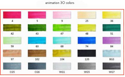 30/40/60 Colors Graphic Marker Pen Set Sketch Art Markers Double Headed Color Art Pens Paiting Pen with 4/5: animation 30 colors