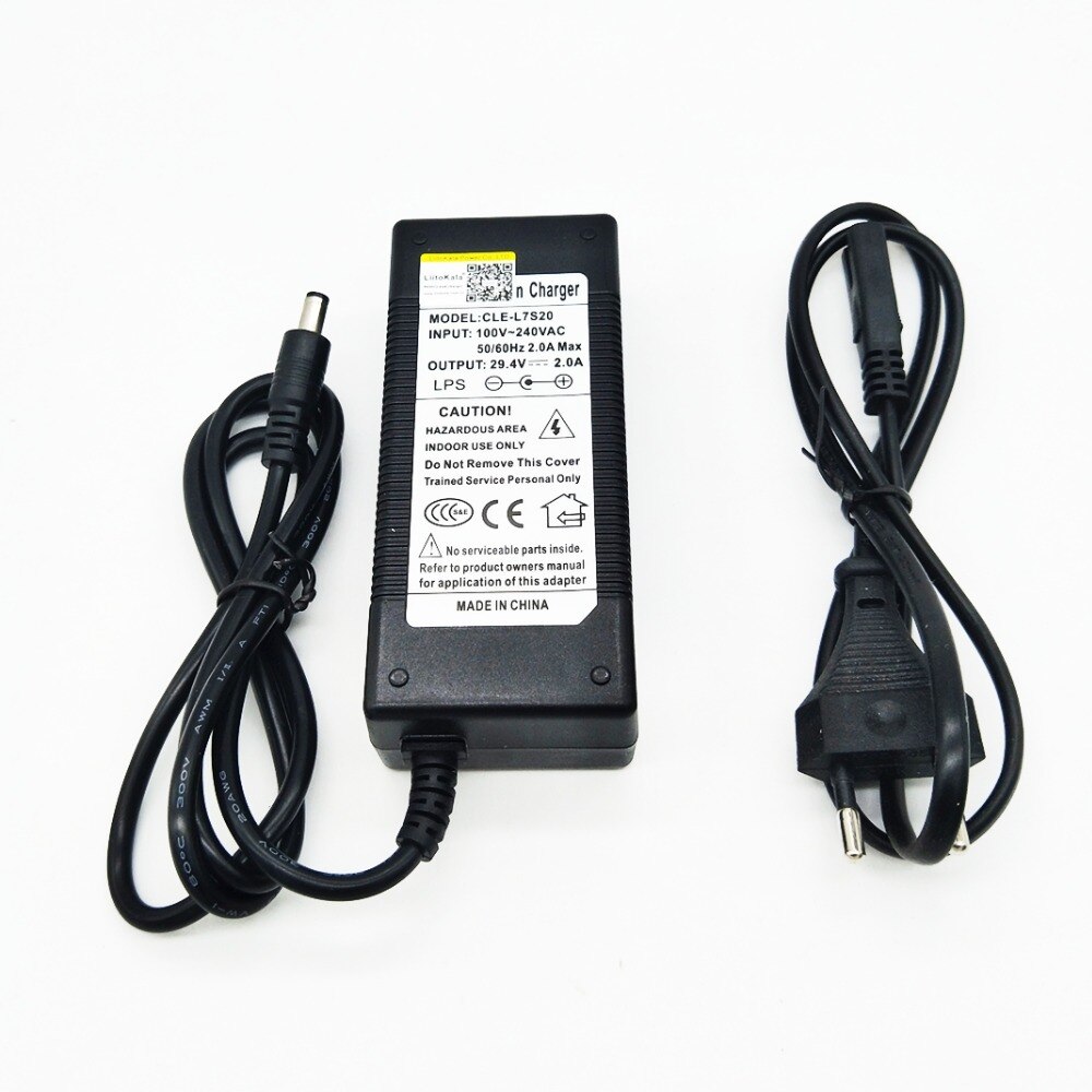 Hk liitokala 29.4v 2a 7 séries bateria de lítio carregador corrente constante e pressão constante cheia de auto-parada