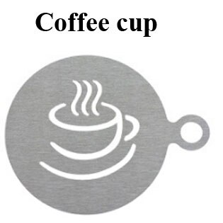 YuryFvna Stainless Steel Coffee Latte Cappuccino Barista Art Stencils Cake Duster Templates Coffee Tools Accessories: Coffee cup