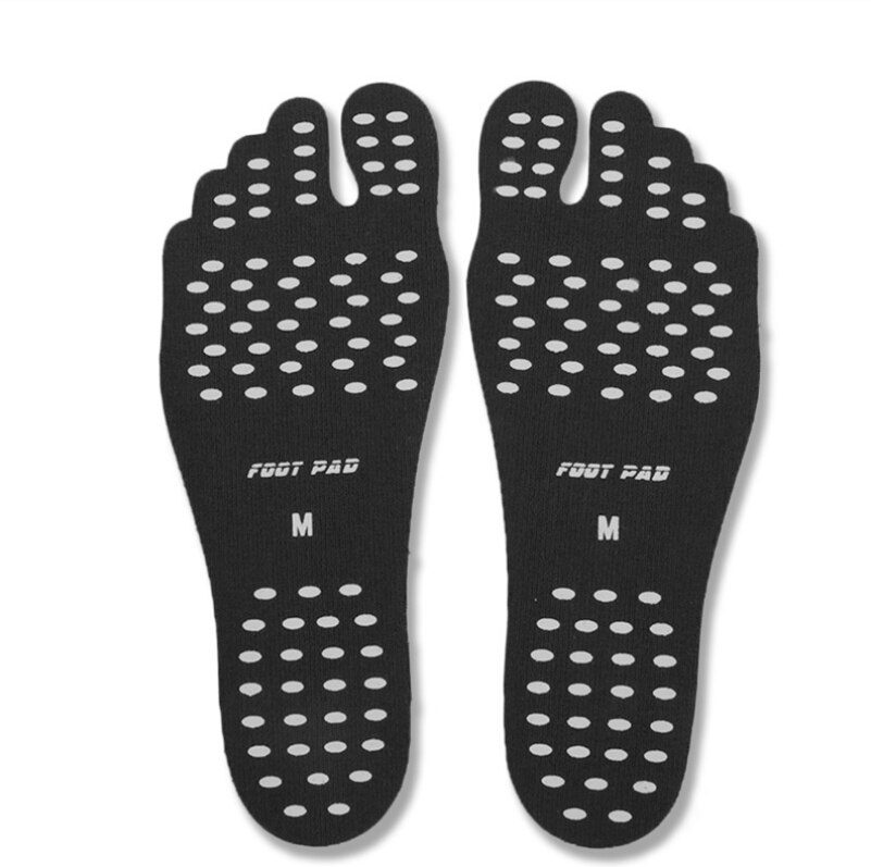 Plantilla invisible antideslizante para la playa, etiqueta para exterior, zapatos, Pearse en las suelas, almohadillas adhesivas de Yoga para los pies, Nakefit Unisex: Black / M