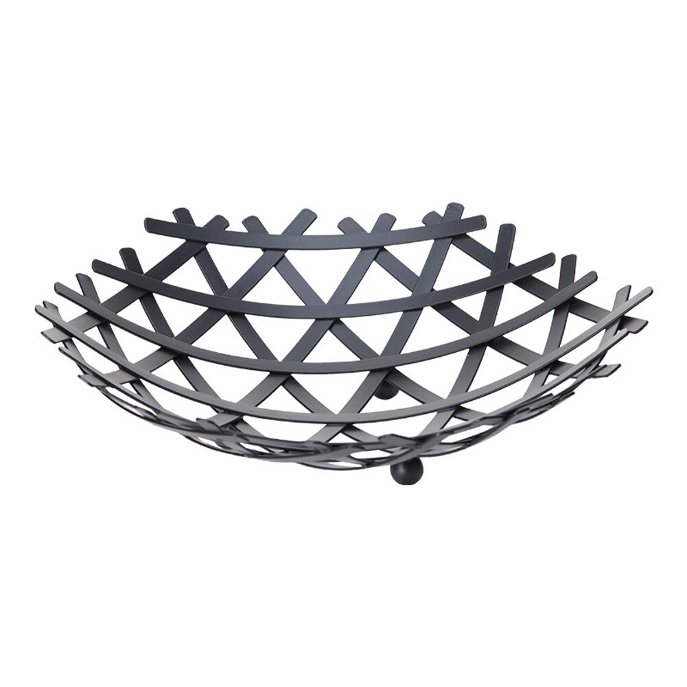 Geometric Fruit Basket Vegetable Wire Kitchen Storage Basket Metal Bowl Kitchen Storage Container Desktop Display: Black