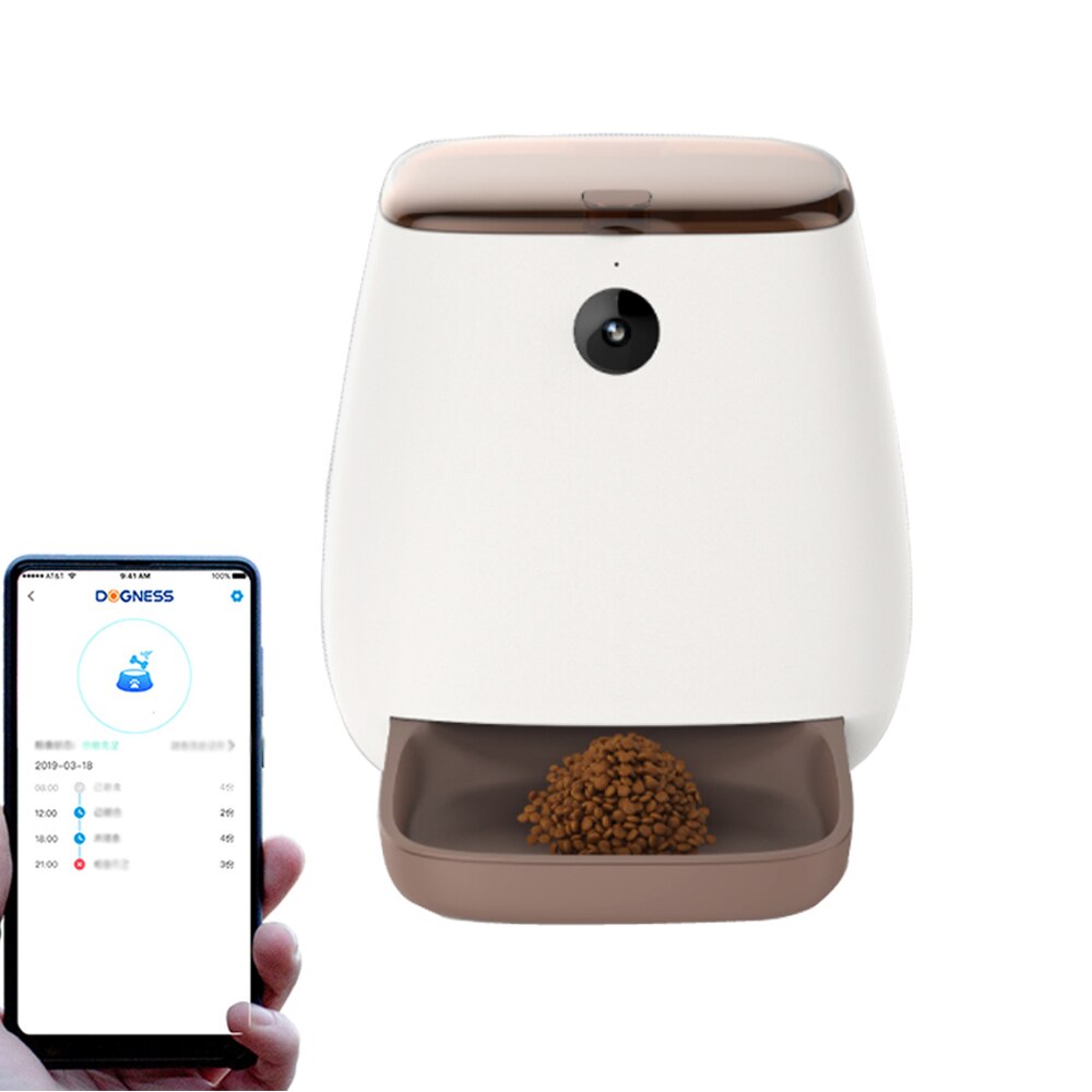 Stor kapacitet kæledyr automatisk foderautomat smart stemmeoptager app kontrol timer fodring kat hundemad dispenser med wifi kæledyr skål