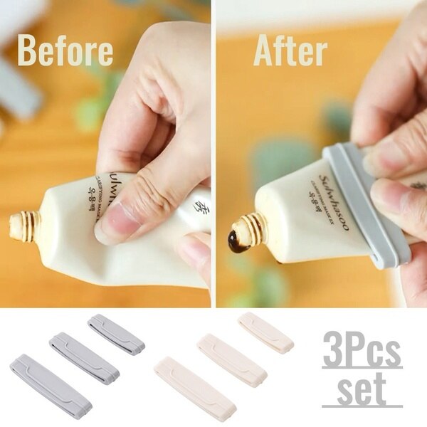 3Pcs/setNew Multi-purpose Toothpaste Dispenser Cream Tube Squeezer Manual Easy Squeeze Paste Bathroom Toothpaste Squeezing Clamp