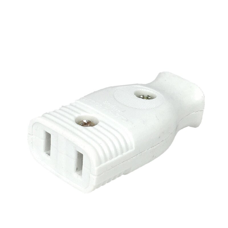 America 2 Pole 15A Male US Wiring Plug Adapter Female Socket Type A Power Strip Connector Japan Rewirable Cable Convert Plug: White Female