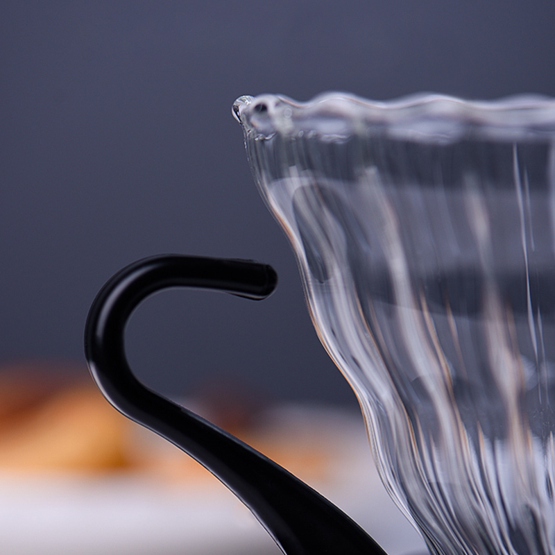 Glass Dripper, Pour over Coffee Funnel Filter, Reusable Coffee Cone Brewer with Removable Base Clear