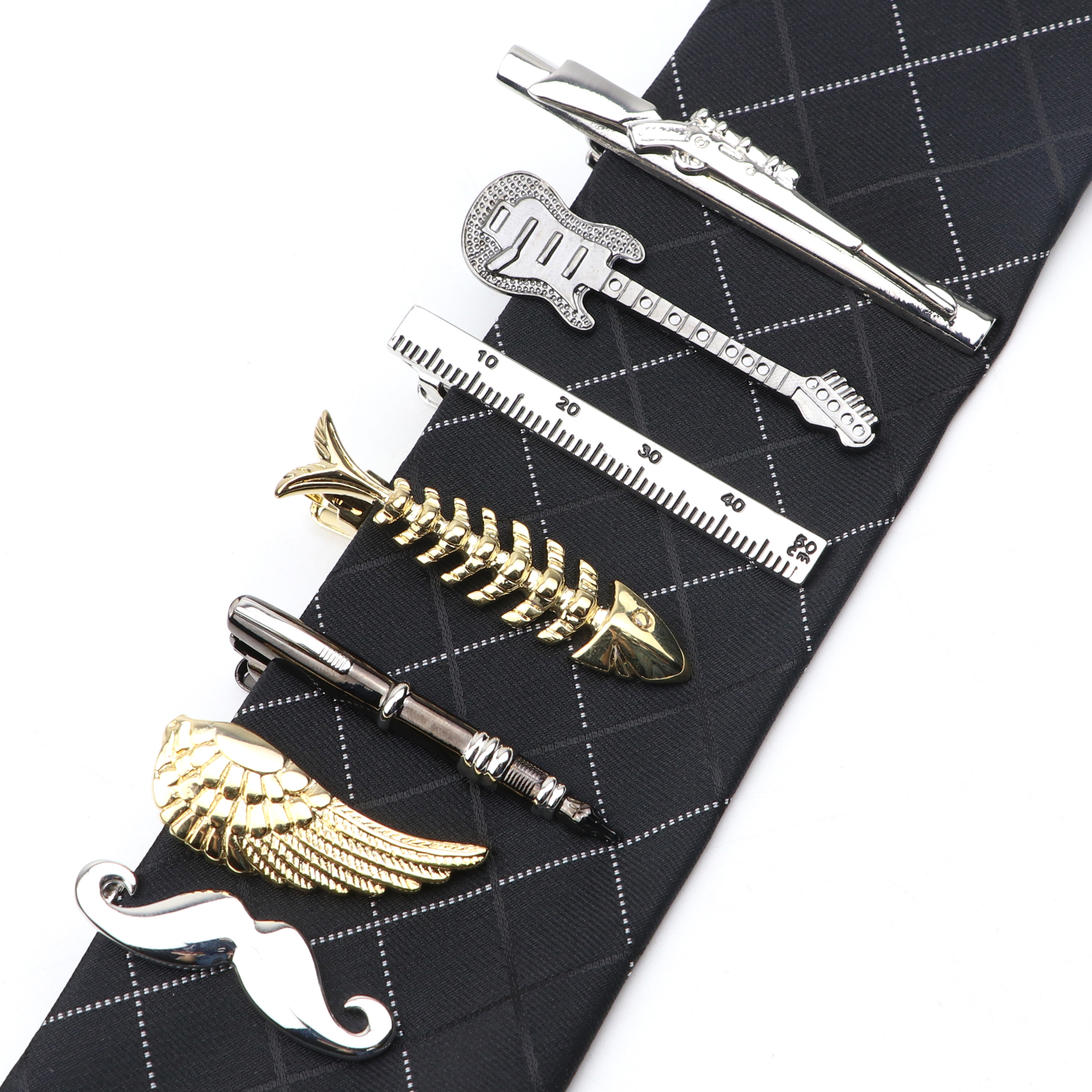 Pince à cravate en métal pour hommes, classique, or, épée d'avion, Chrome brillant, acier inoxydable, bijoux d'affaires, créatifs