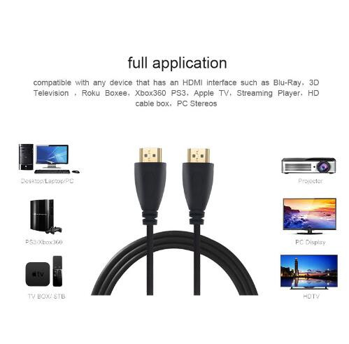 1 M, 1.5 M, 2 M, 3 M, 5 M High speed Vergulde Plug Male-Male HDMI Kabel 1.4 Versie HD 1080 P 3D voor HDTV XBOX PS3 computer