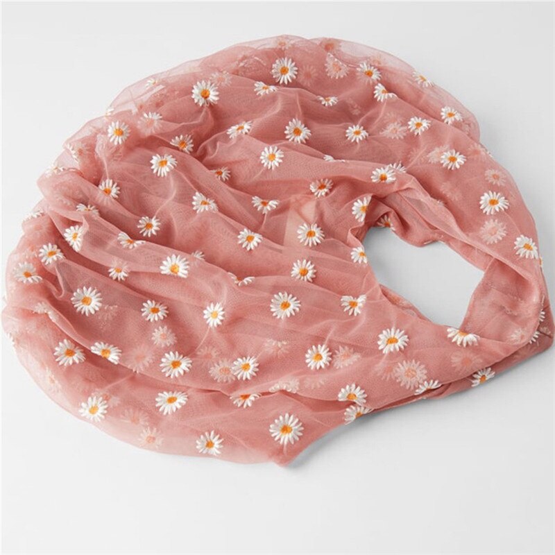 Bolso pequeño de tela transparente para mujer, bolsa de tela con bordado de margaritas, de , ecológico, para frutas, monedero para niña,: dark pink