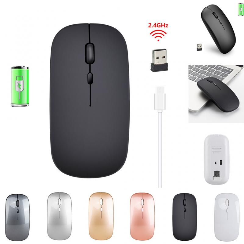 2.4G Wireless Mouse Rechargeable Charging Mouse Ultra-Thin Silent Mute Office Notebook Mice Opto-electronic For Office Laptop