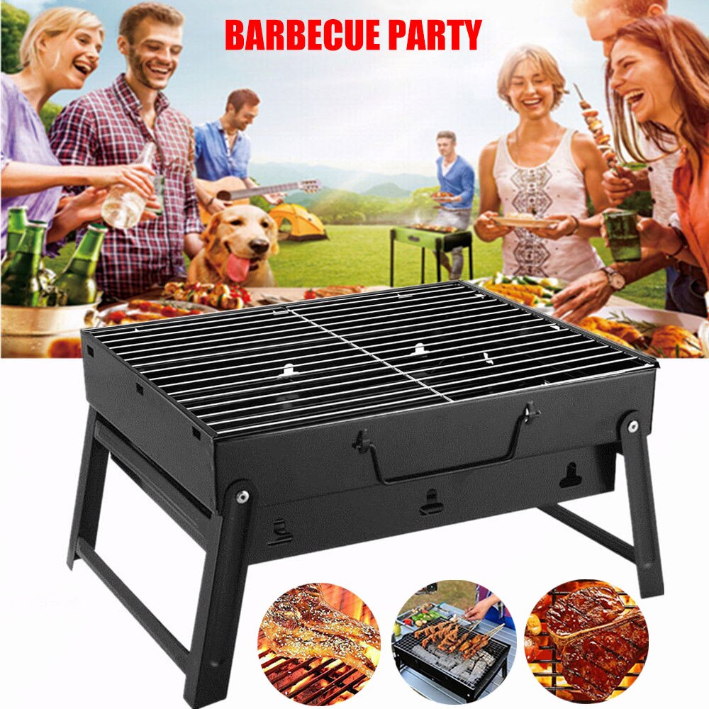 Household BBQ Outdoor Grill Foldable Mini DIY Grill BBQ Grill Picnic Party Folding Charcoal Kithchen Tool Lightweight Portable