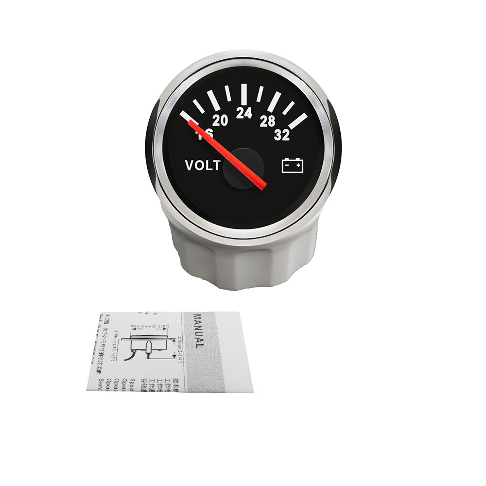 Universelle Wasserdichte 52mm Voltmeter Volt Messgerät Meter 8-16V/16-32V mit verrotten Hintergrundbeleuchtung: 16-32V BS