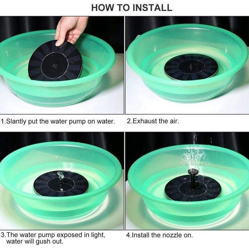 Vogelbad Solar Fontein Pomp, 1.4W Cirkel Tuin Zonne-energie Waterpomp Drijvende Fontein Pomp Voor Birdbaths & Vijvers