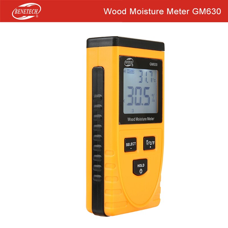 BENETECH Digital Inductive Wood Moisture Meter Humidity Tester Timber Damp Detector GM630