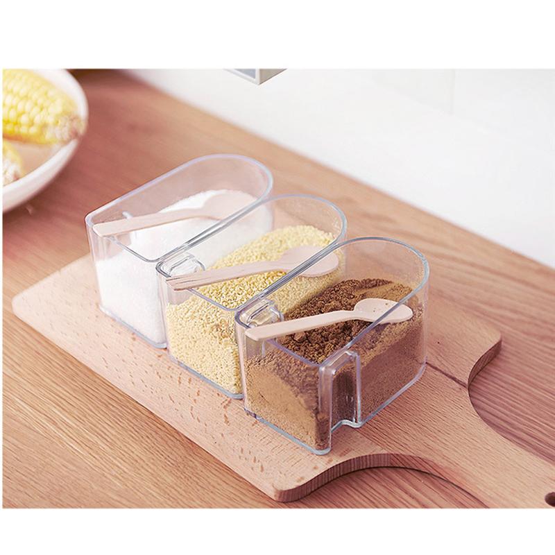 Multi-Tier 360 Degree Rotating Wall Mount Spice Rack Seasoning Storage Box Jars Organizer Condiment Containers Kitchen Tools(3