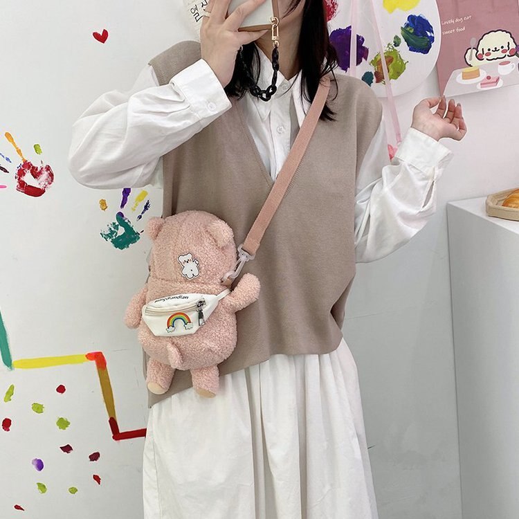 Bont Beer Tas Vrouwen Dames Winter Warm Crossbody Tassen Beroemde Leuke Shoudler Tas: 04