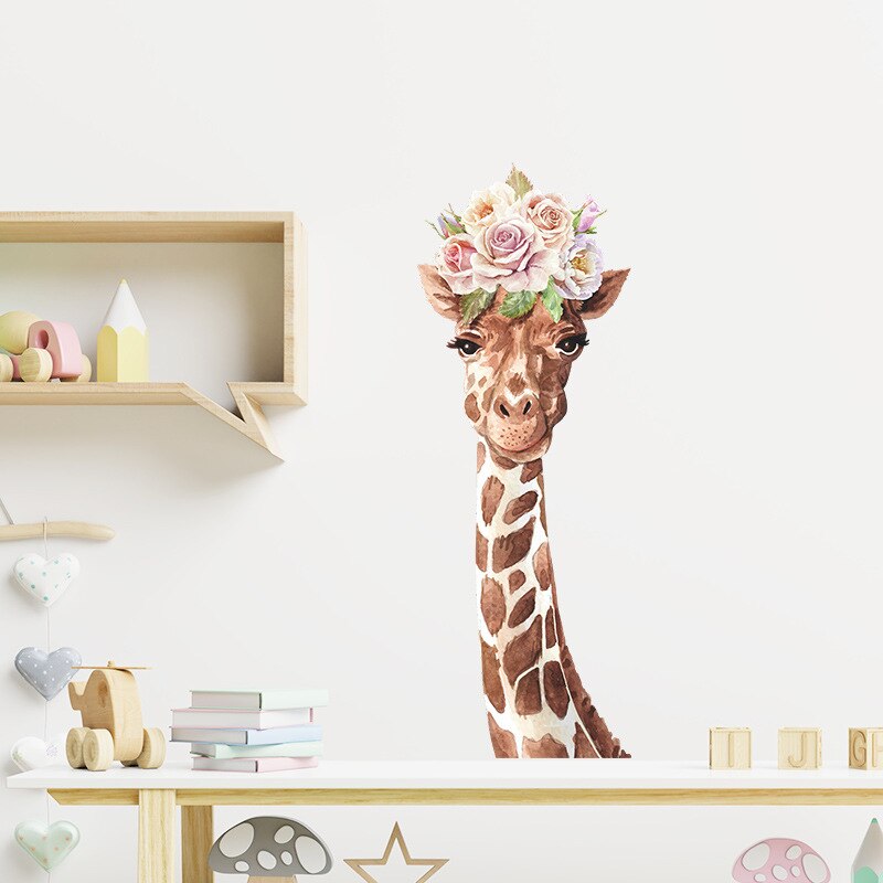 Lovely Giraffe Removable Wall Stickers Home PVC Decals Mural for Nursery Kids Baby Bedroom Living Room Wallpaper Decor