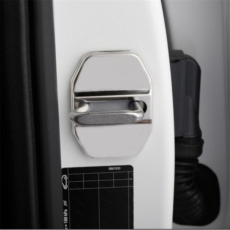 4 unids/set de cubierta de protección de cerradura de puerta de acero inoxidable, carcasa anticorrosiva para Benz Serie E Serie C M serie ML serie B SLK GLK