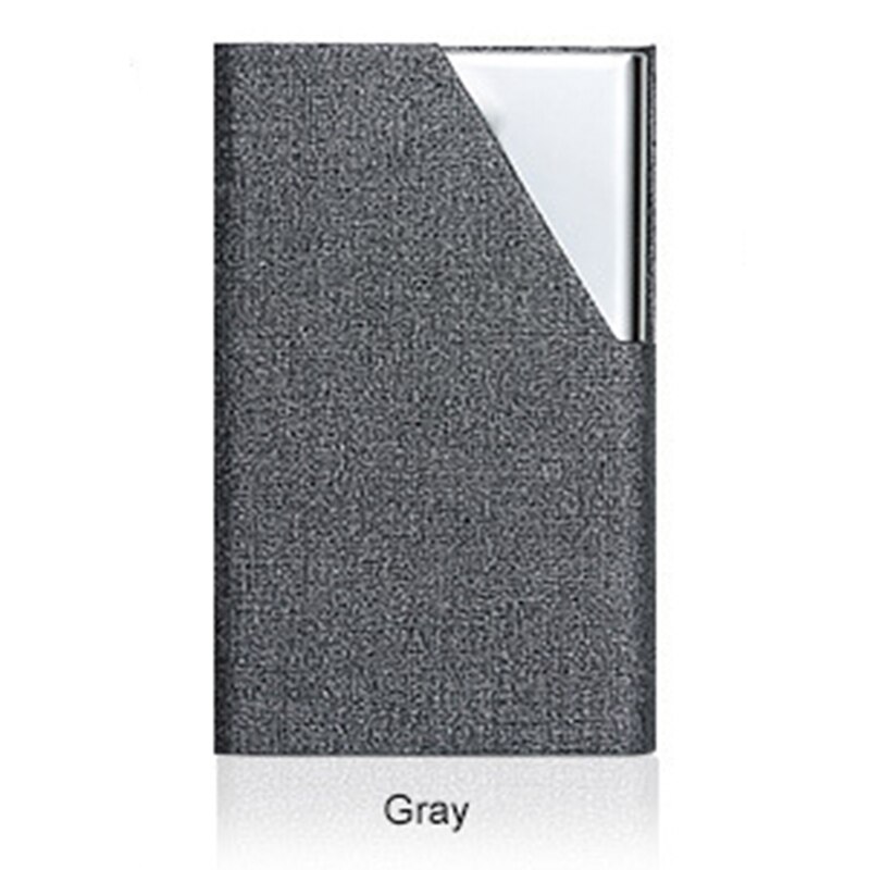 LILY QUEEN Women ID Card Holder Credit Cards Case Metal Stainless Steel Aluminum Alloy: Gray