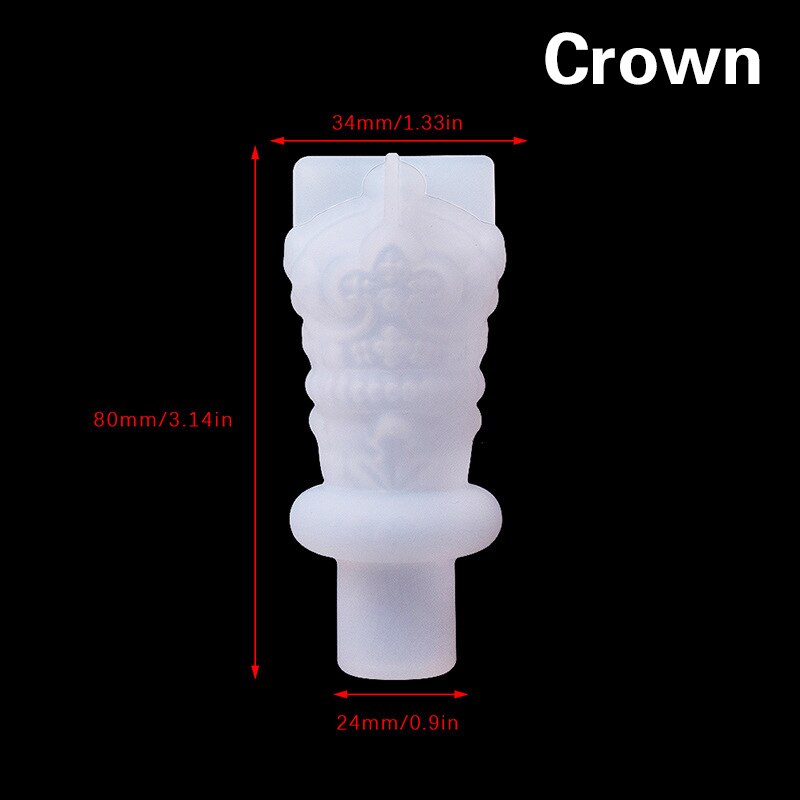 Molde de corcho de vino tinto, accesorio de silicona con forma de corona, garra de gato, conejo, tapón de botella, molde de resina epoxi de cristal para fabricación de joyas DIY: 01